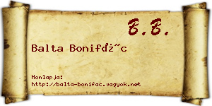 Balta Bonifác névjegykártya